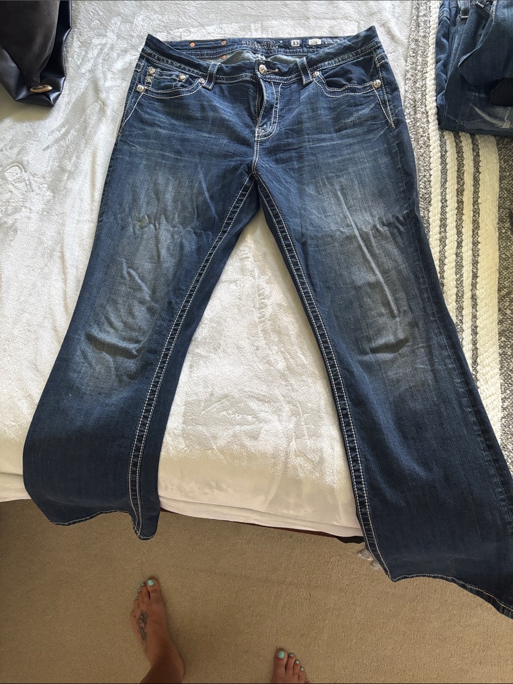 Miss Me Dark Blue Flared Jeans